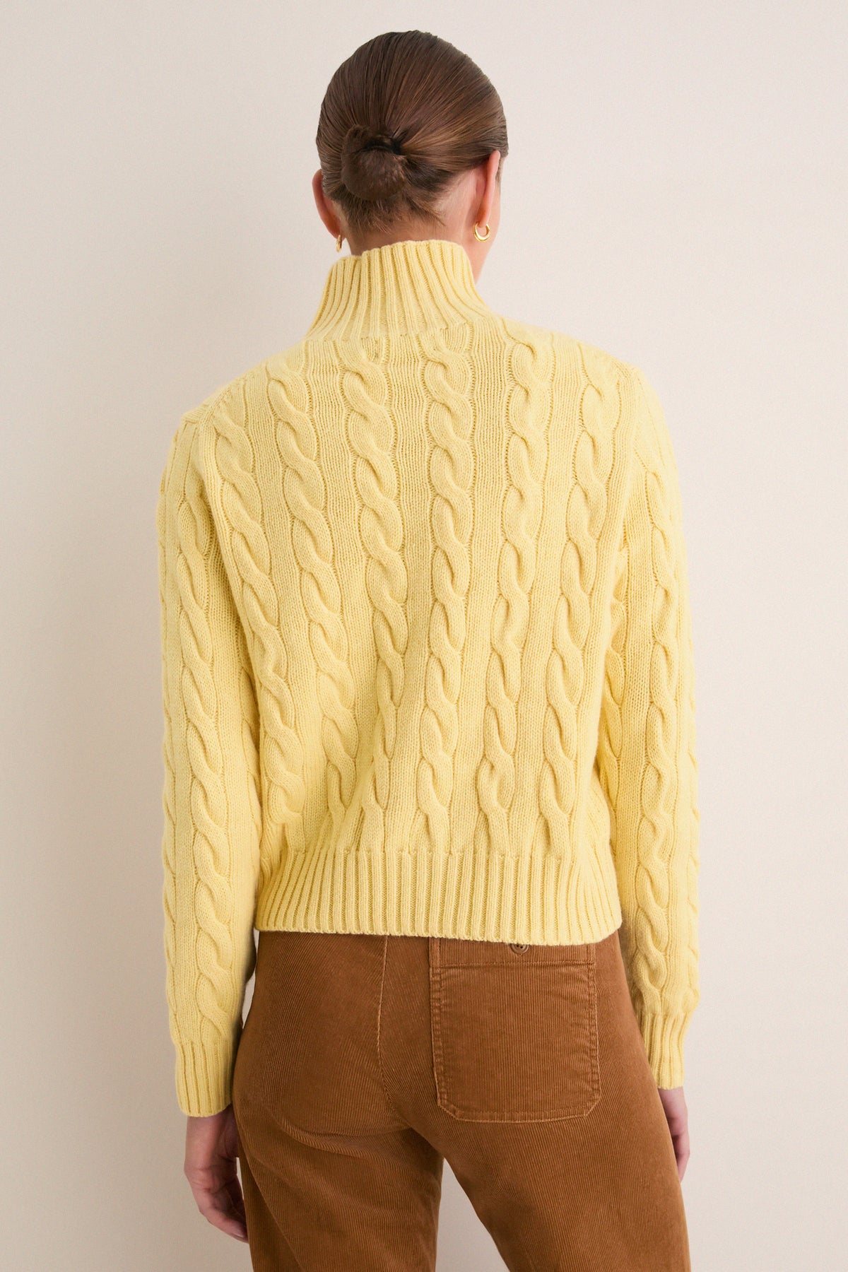 Fall Yellow Long Sleeve Turtleneck Sweater