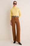 Fall Yellow Long Sleeve Turtleneck Sweater