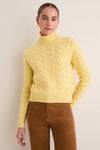 Fall Yellow Long Sleeve Turtleneck Sweater