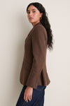 Brown Multi Houndstooth Wool Blazer