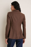 Brown Multi Houndstooth Wool Blazer