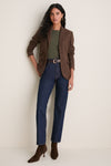 Brown Multi Houndstooth Wool Blazer