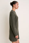 Olive Umber Heather Crewneck Sweater Dress