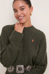 Olive Umber Heather Crewneck Sweater Dress