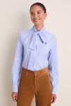 Medium Blue Long Sleeve Collared Tie Button Down