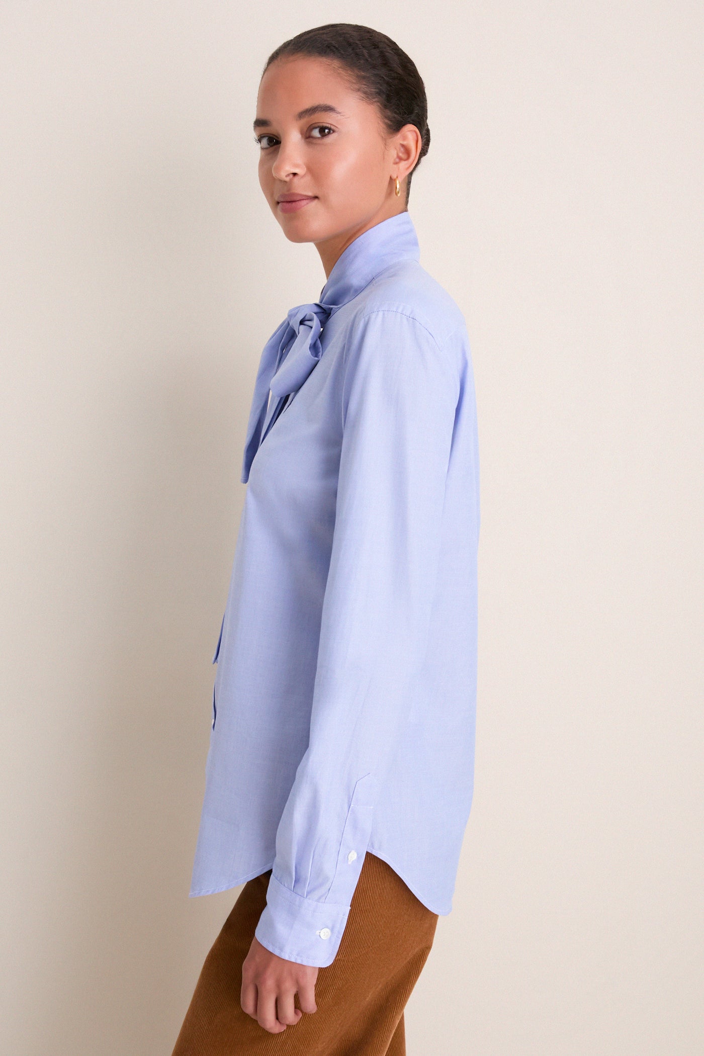 Medium Blue Long Sleeve Collared Tie Button Down