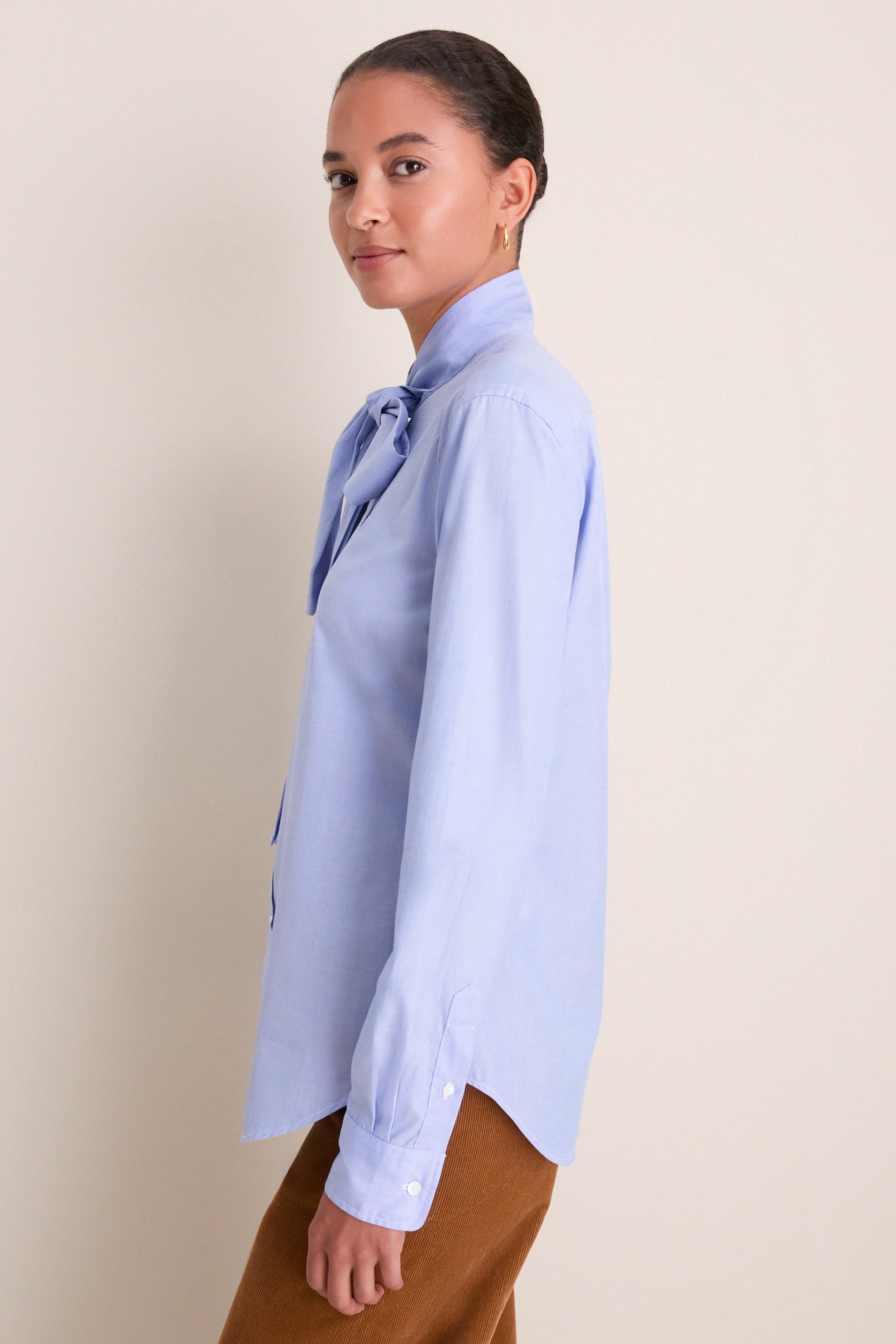 Medium Blue Long Sleeve Collared Tie Button Down