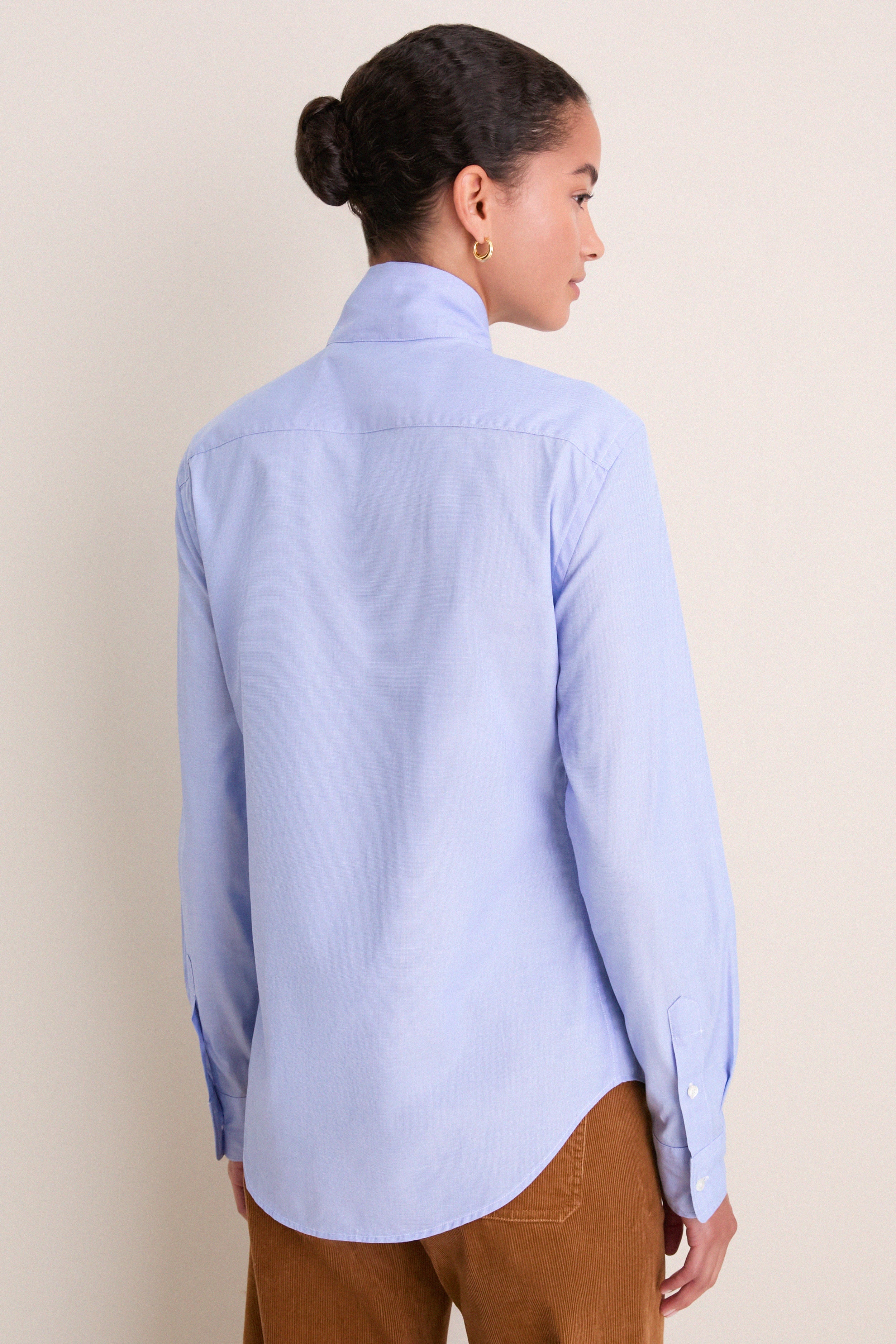 Medium Blue Long Sleeve Collared Tie Button Down