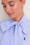 Medium Blue Long Sleeve Collared Tie Button Down