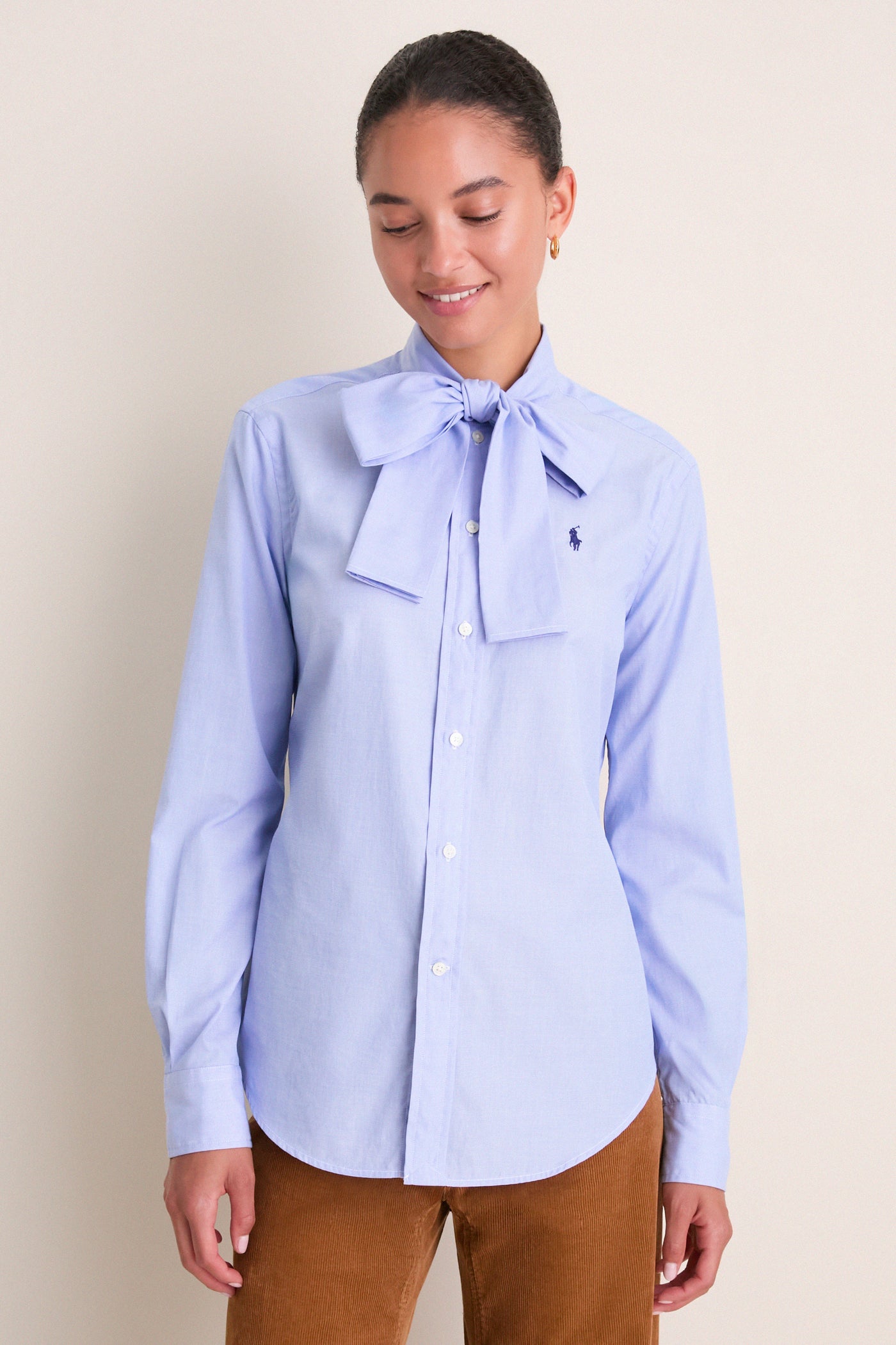 Medium Blue Long Sleeve Collared Tie Button Down