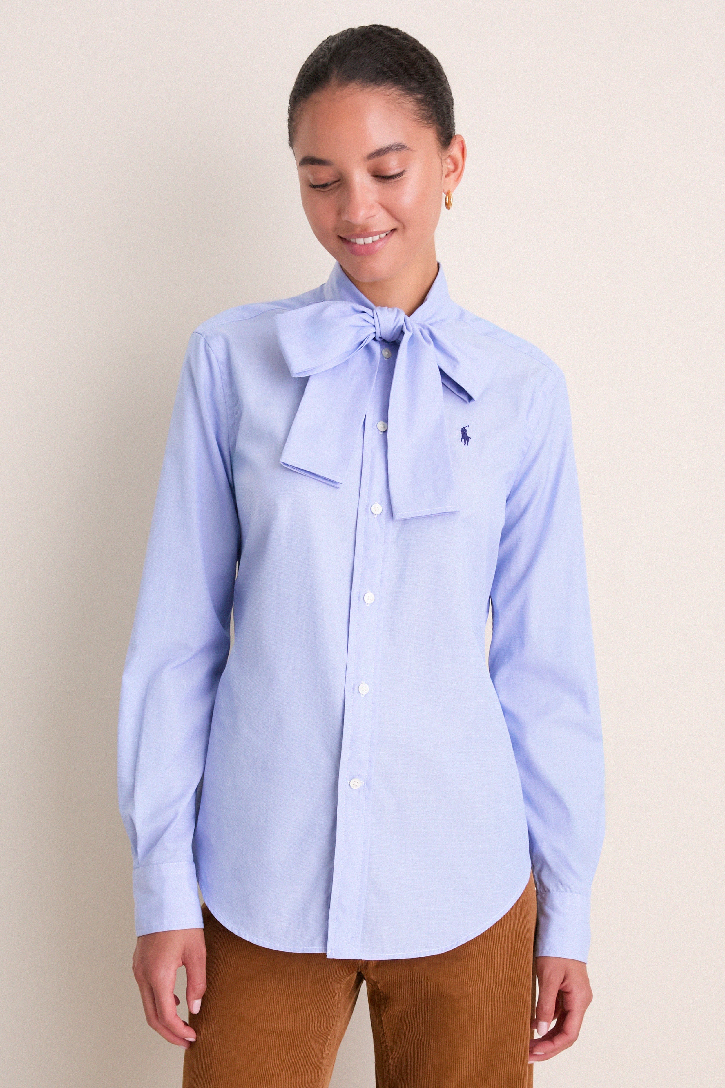 Medium Blue Long Sleeve Collared Tie Button Down