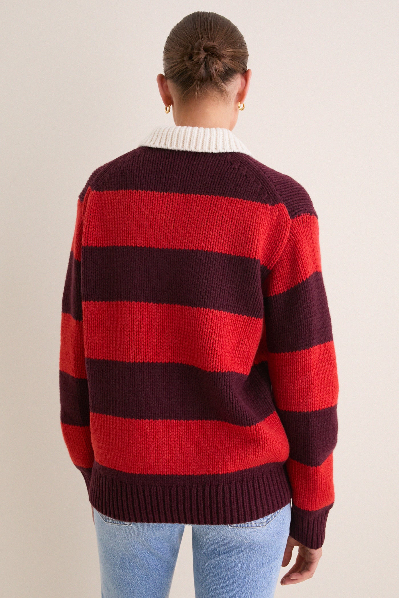 Harvard Wine Brandy Heather Long Sleeve Polo Rugby Sweater