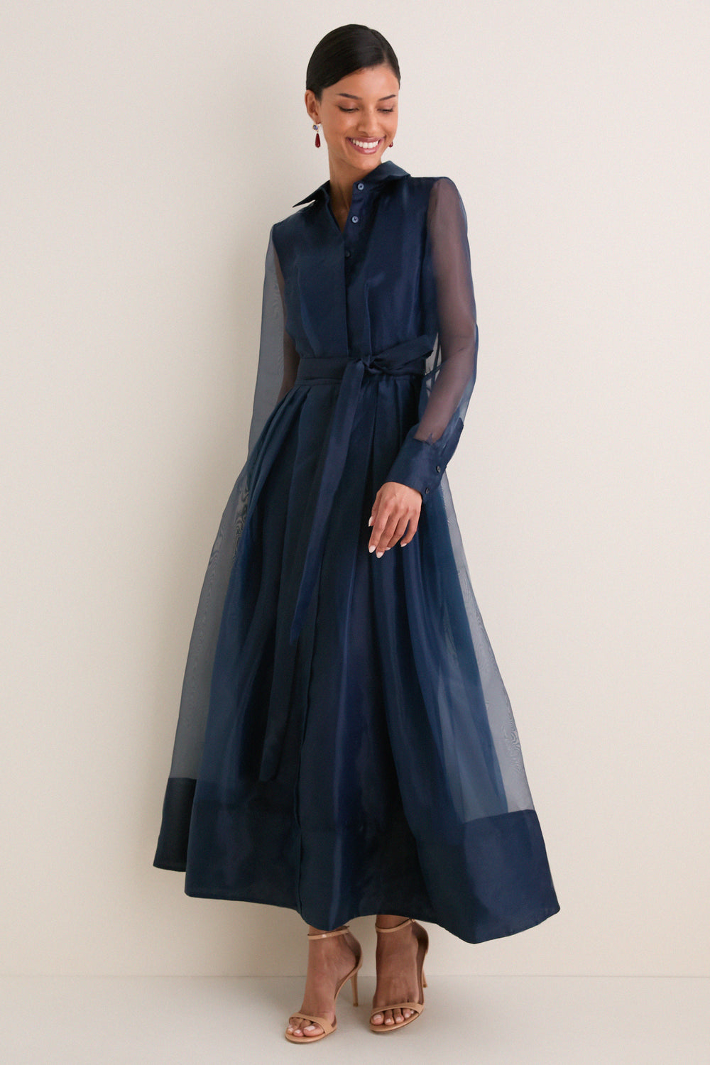 Midnight Montgomery Button Up Midi Dress
