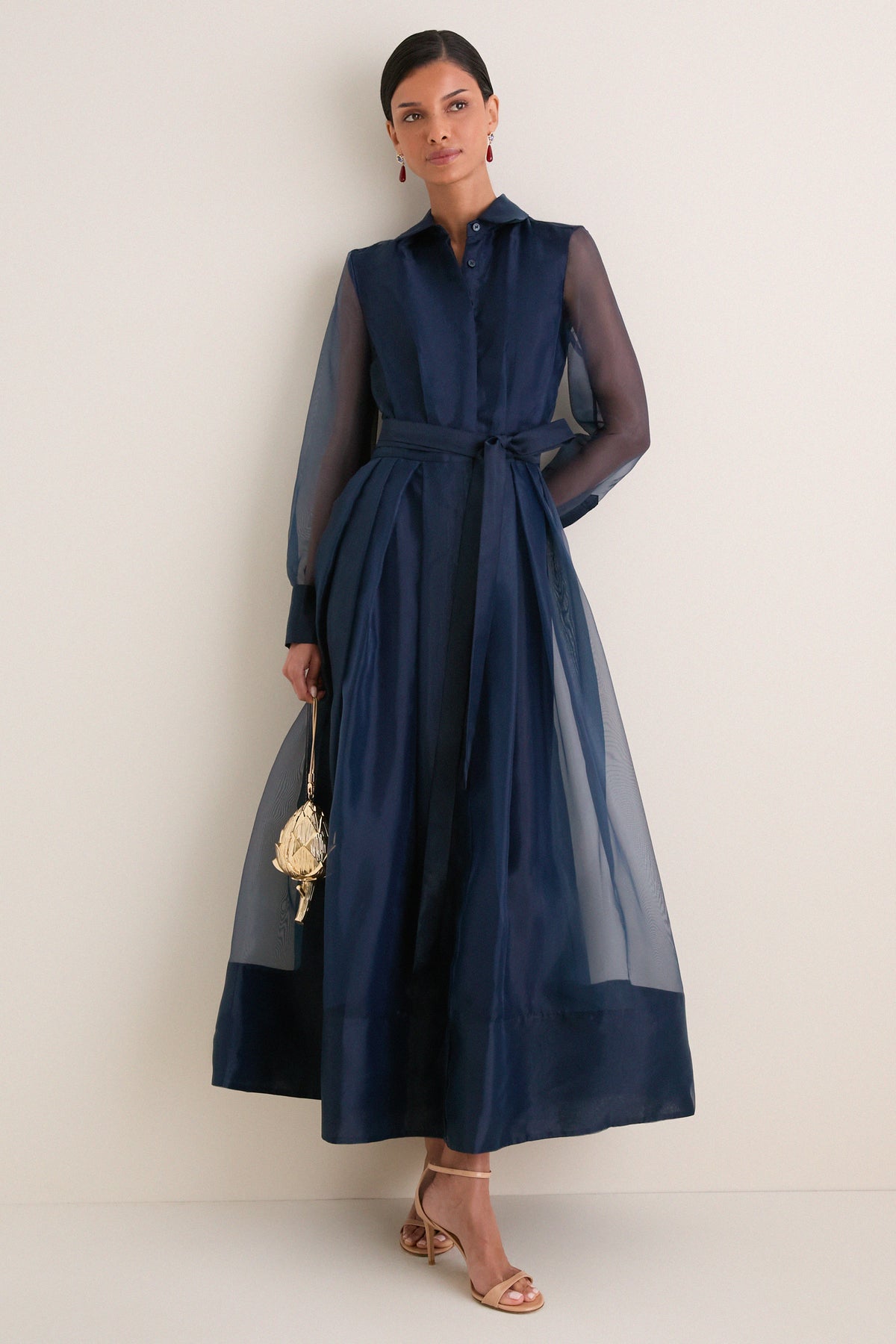 Midnight Montgomery Button Up Midi Dress
