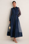 Midnight Montgomery Button Up Midi Dress
