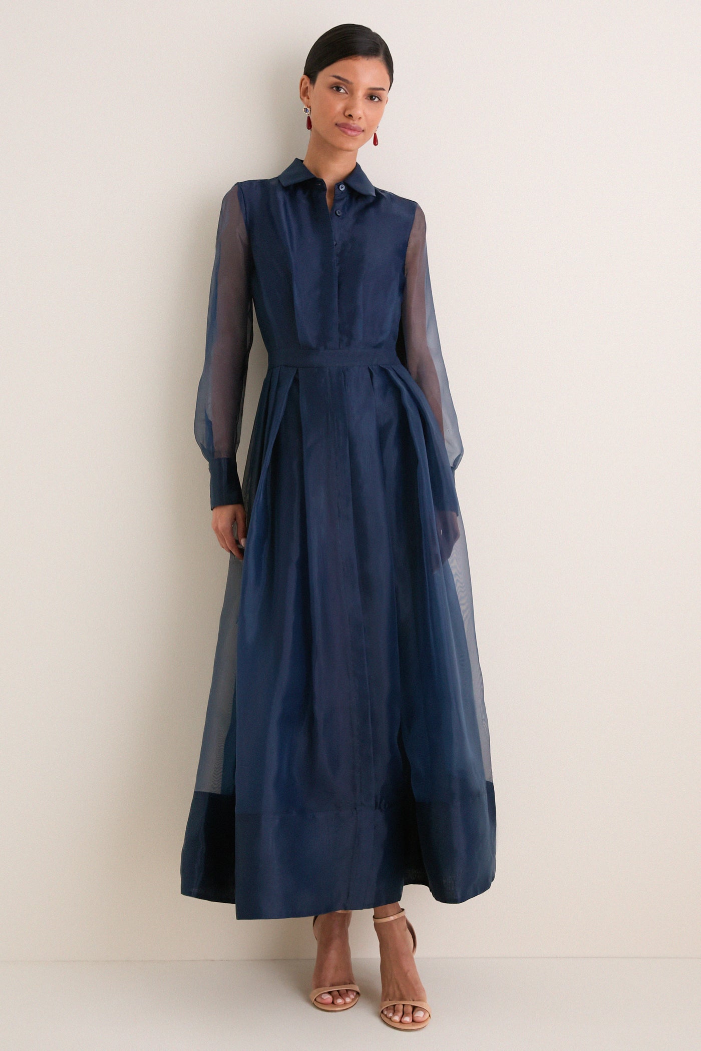 Midnight Montgomery Button Up Midi Dress