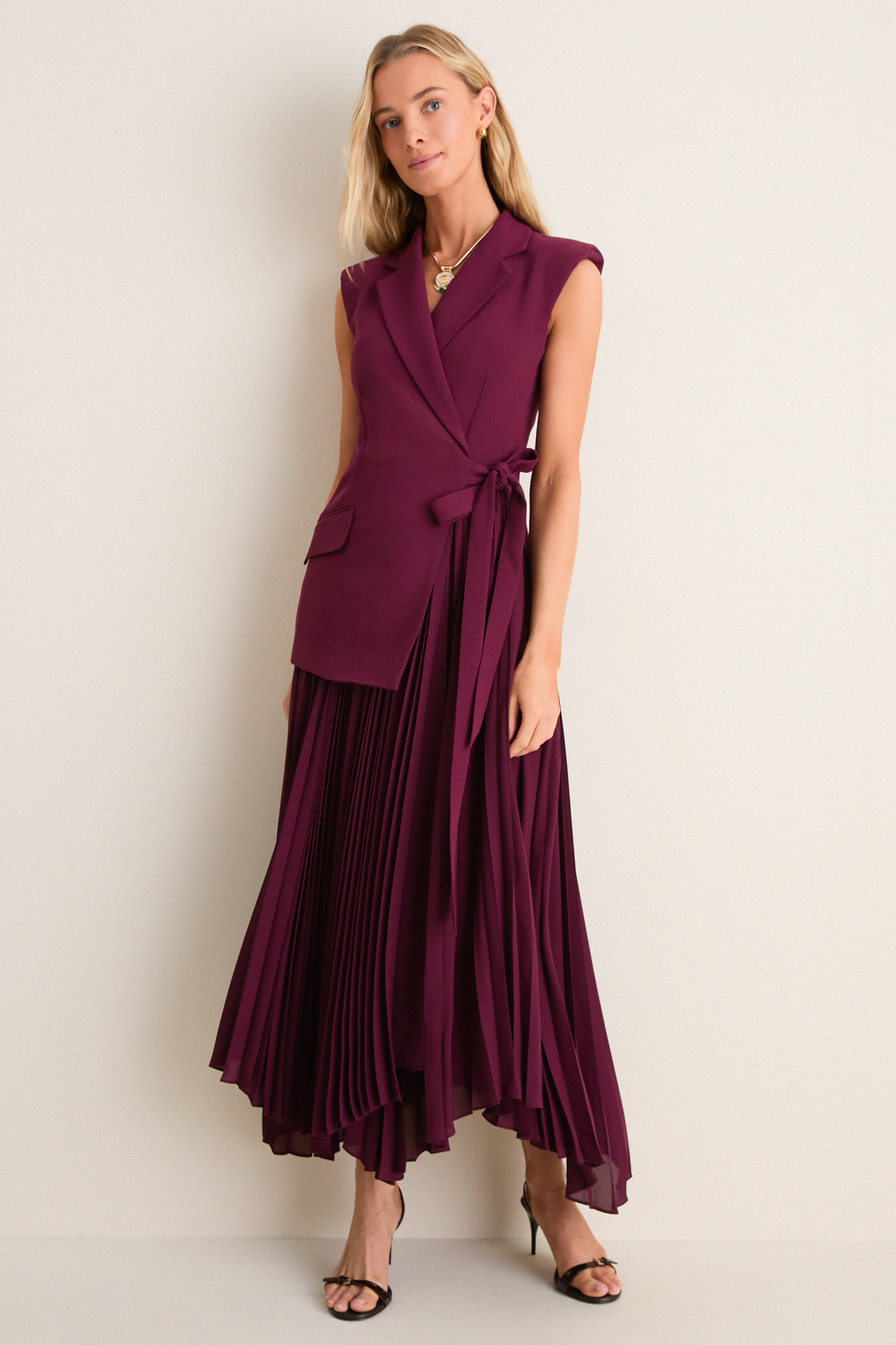 Fig Helena Combo Blazer Midi Dress