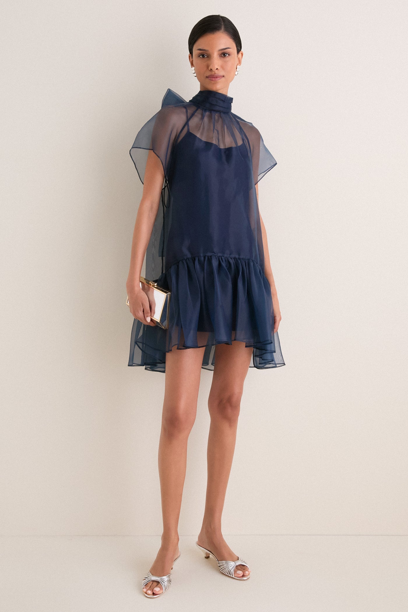 Midnight Beaux Tiered Mini Dress