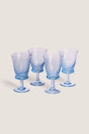Light Blue Spiral Wine Glasses (Set of 4)