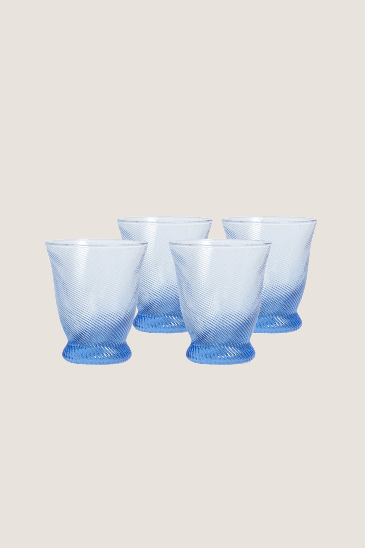 Light Blue Spiral Tumbler (Set of 4)