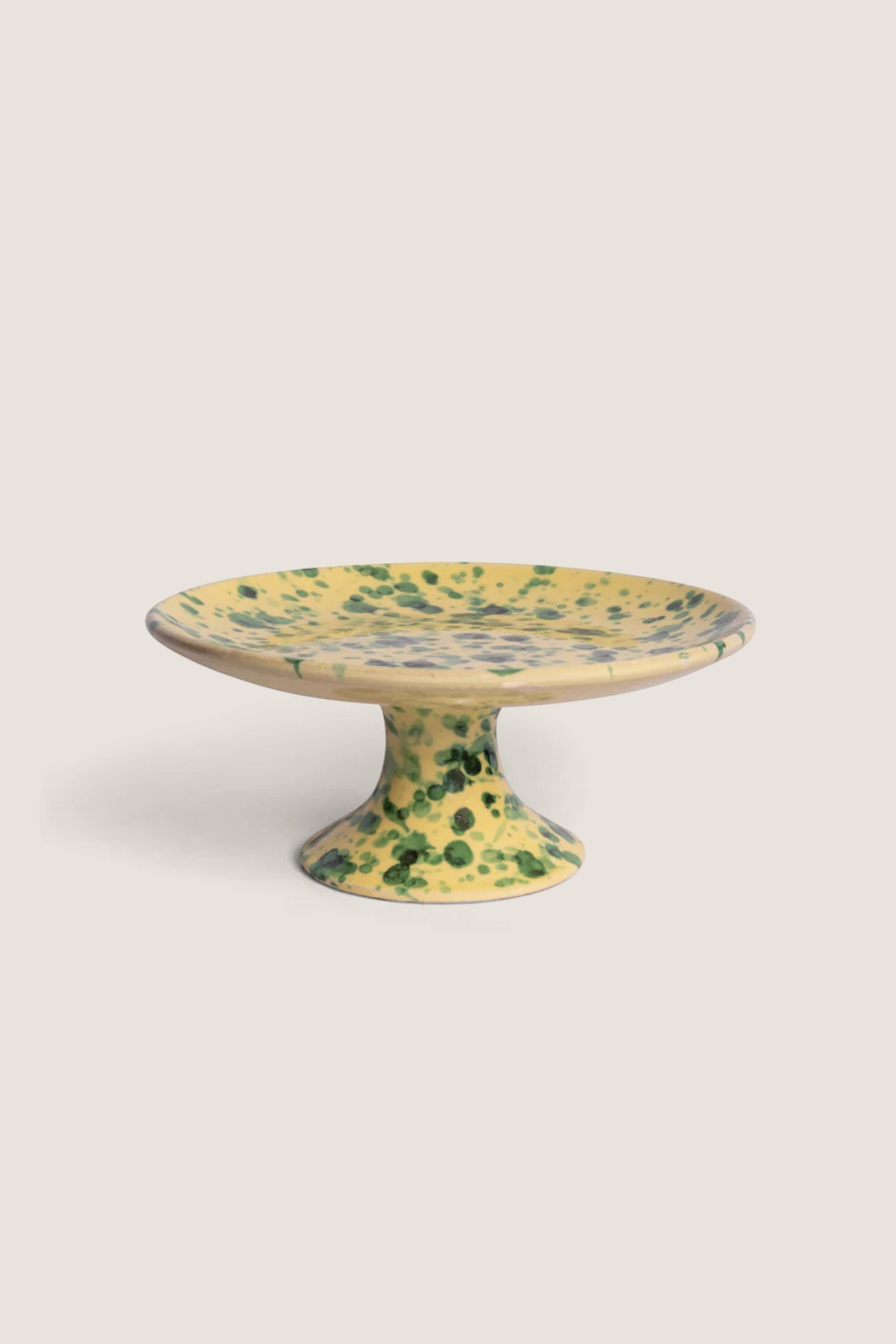 Yellow and Verde Splatter Cake Stand