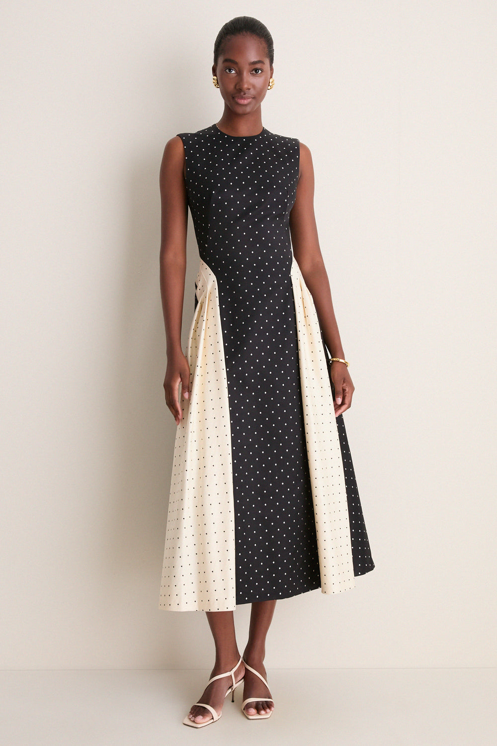 Black Polka Dot Jacquard Alexis Dress