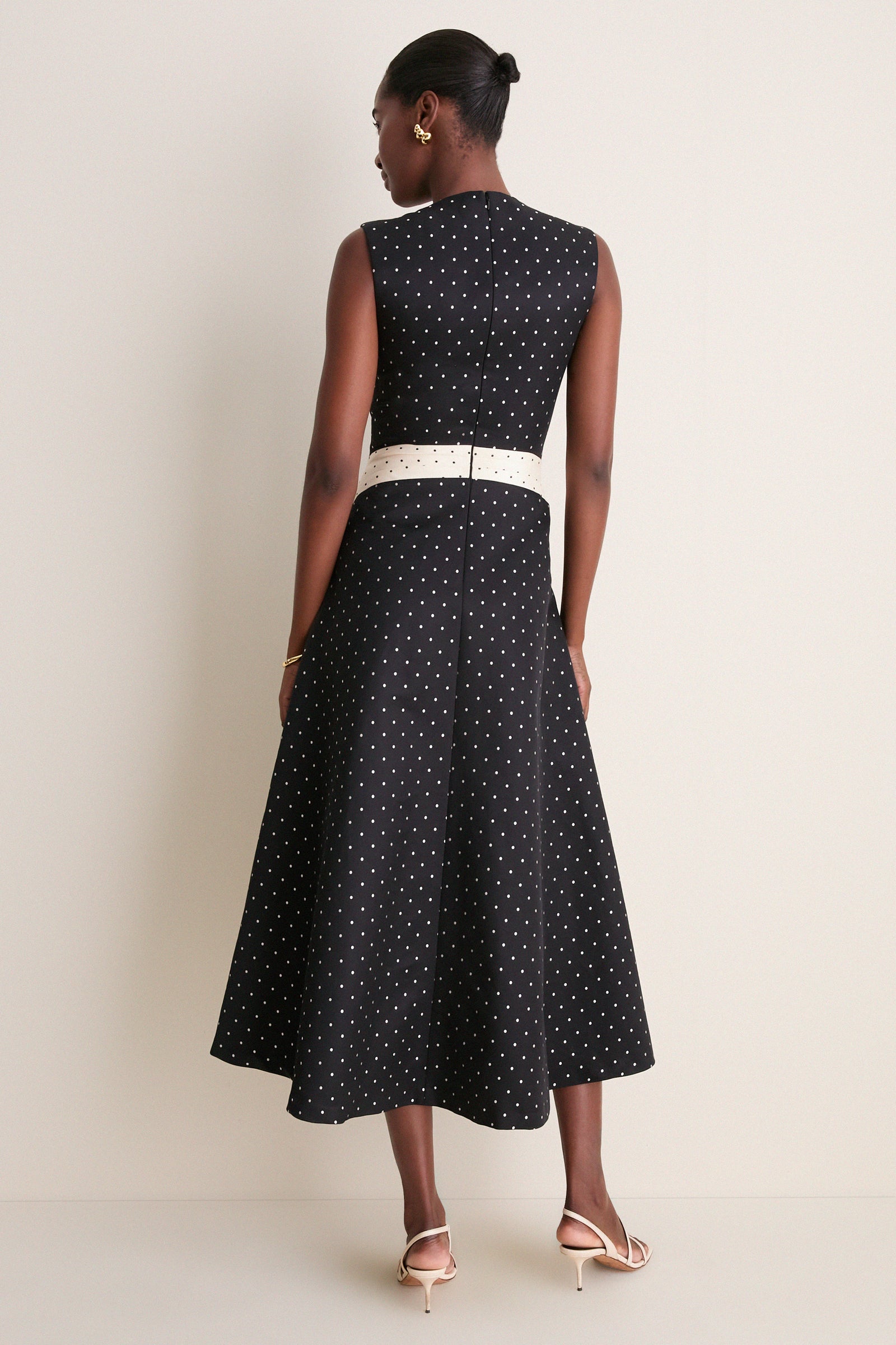 Black Polka Dot Jacquard Alexis Dress