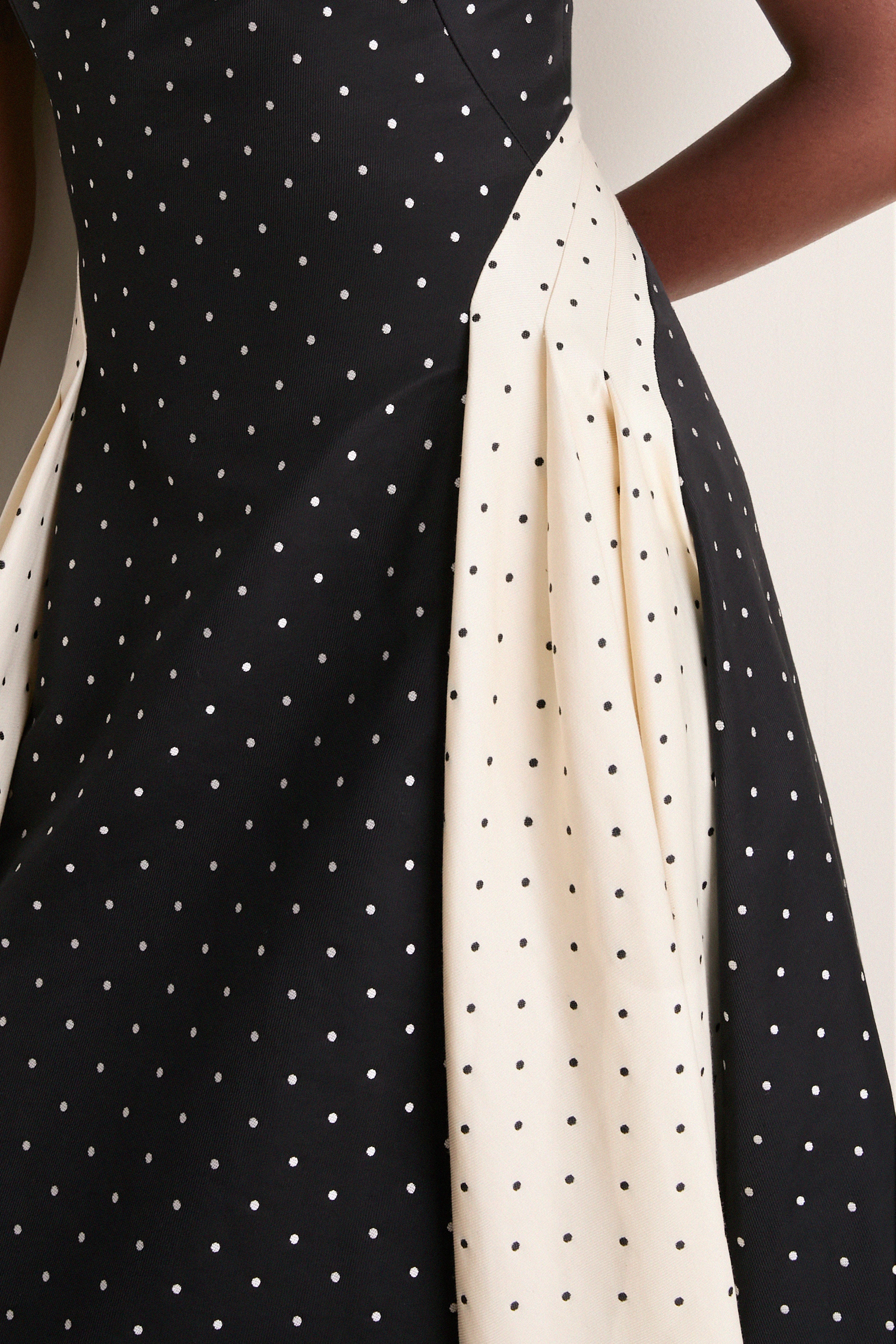 Black Polka Dot Jacquard Alexis Dress