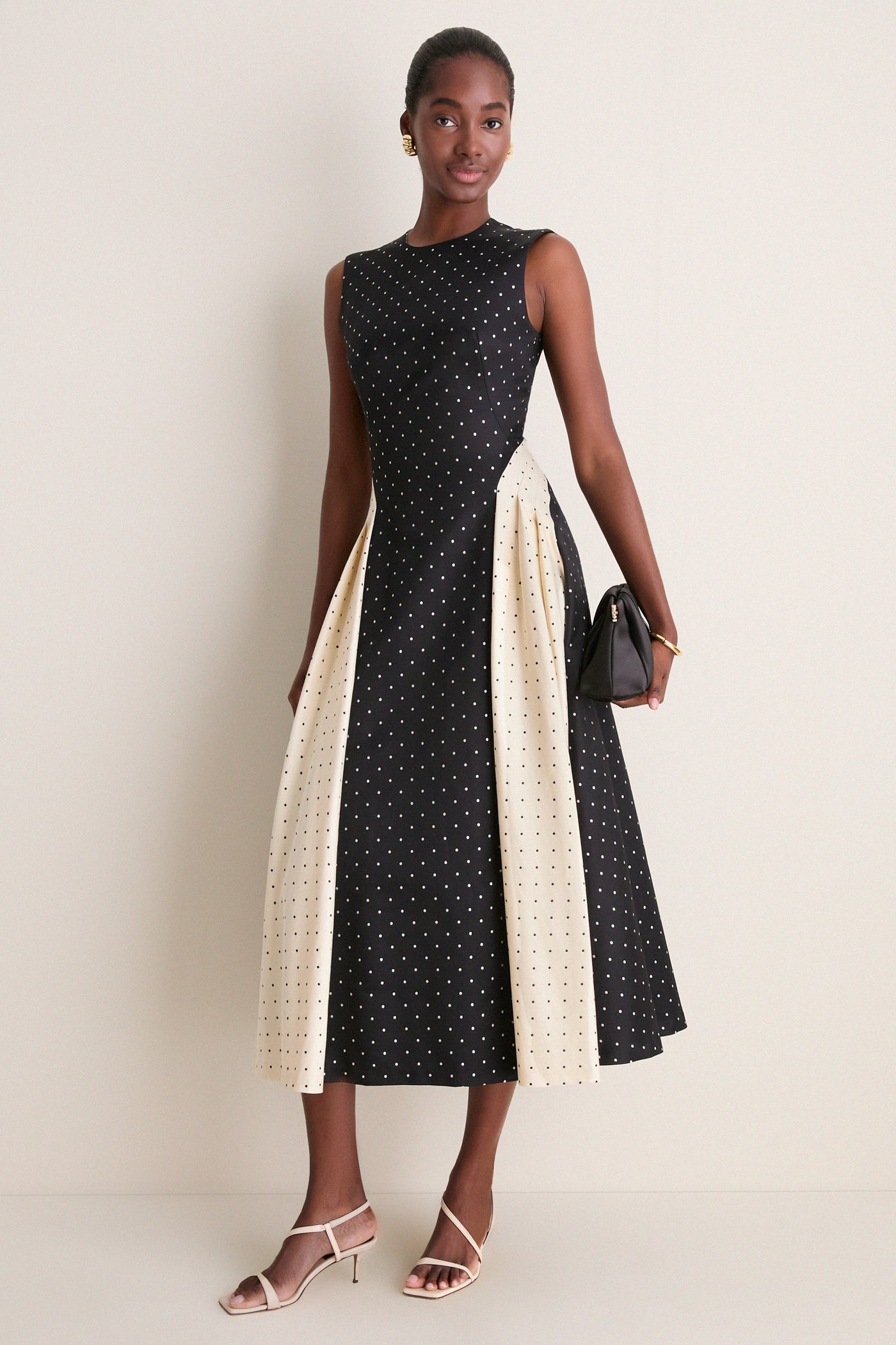 Black Polka Dot Jacquard Alexis Dress