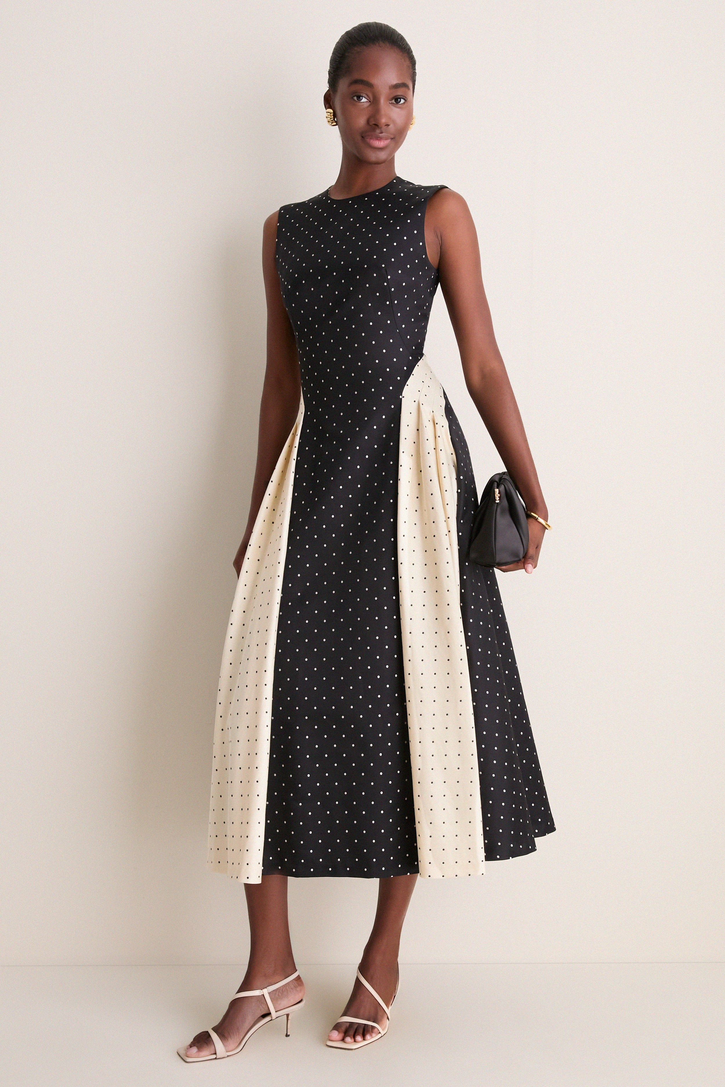 Black Polka Dot Jacquard Alexis Dress