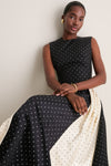 Black Polka Dot Jacquard Alexis Dress