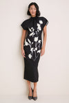 Black Floral Crepe Stella Dress