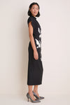 Black Floral Crepe Stella Dress