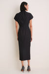 Black Floral Crepe Stella Dress