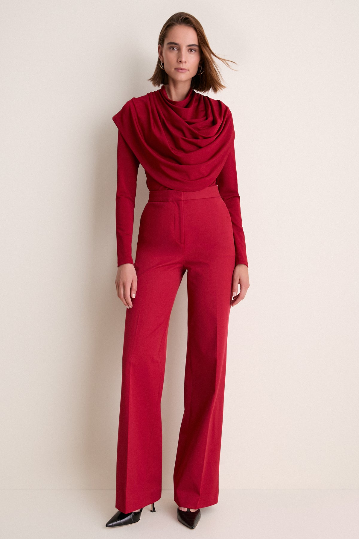 Oxblood Stretch Cotton Molly Pants