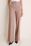Clay Melange Crepe High Waisted Pants