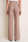 Clay Melange Crepe High Waisted Pants