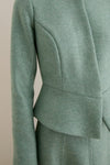 Sage Boiled Wool Peplum Jacket