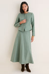 Sage Boiled Wool Peplum Jacket