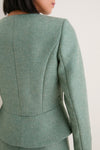 Sage Boiled Wool Peplum Jacket