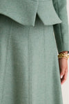 Sage Boiled Wool Midi Skirt