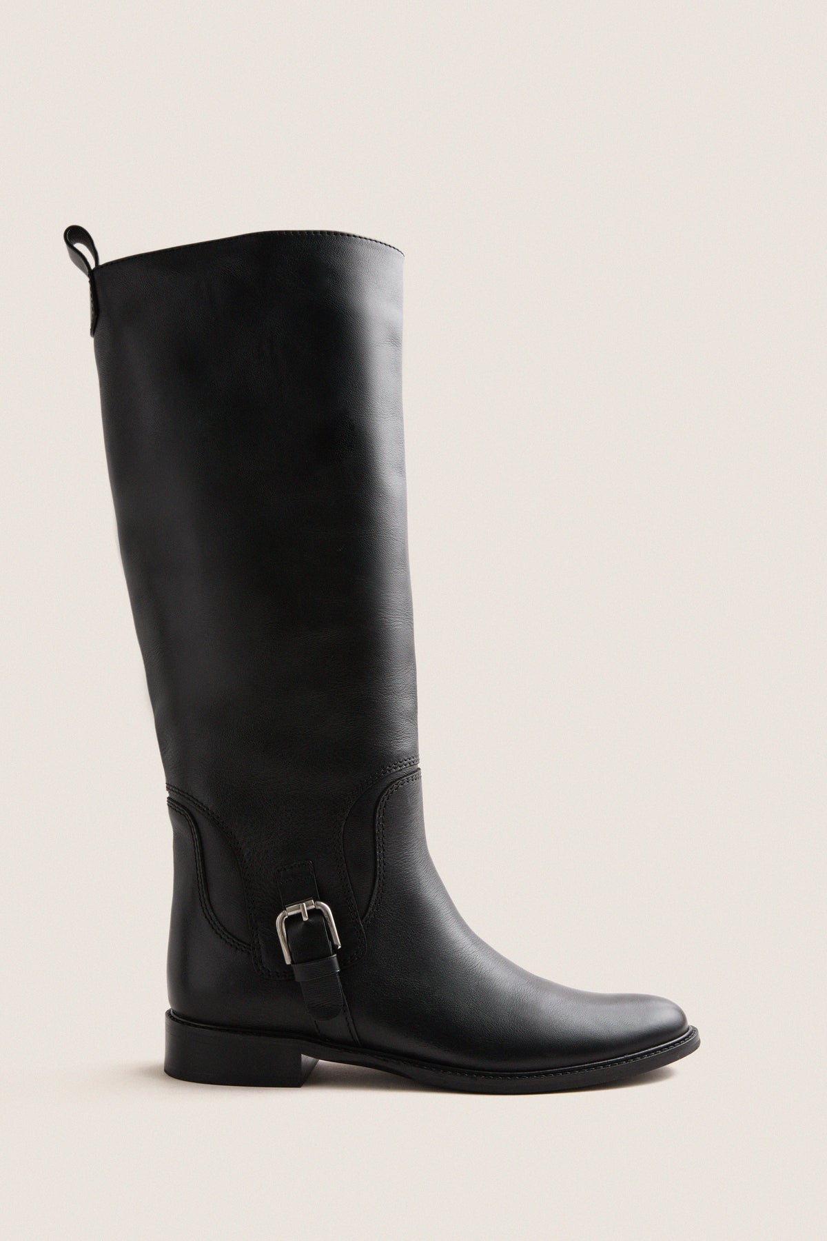 Black Leather Briar Boots