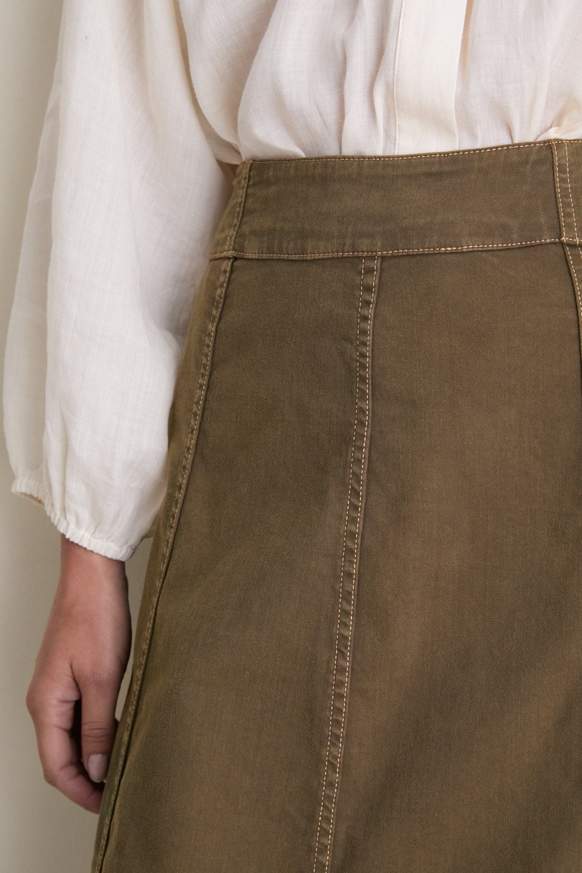 Ivy Green Denim Bina Midi Skirt