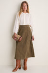 Ivy Green Denim Bina Midi Skirt