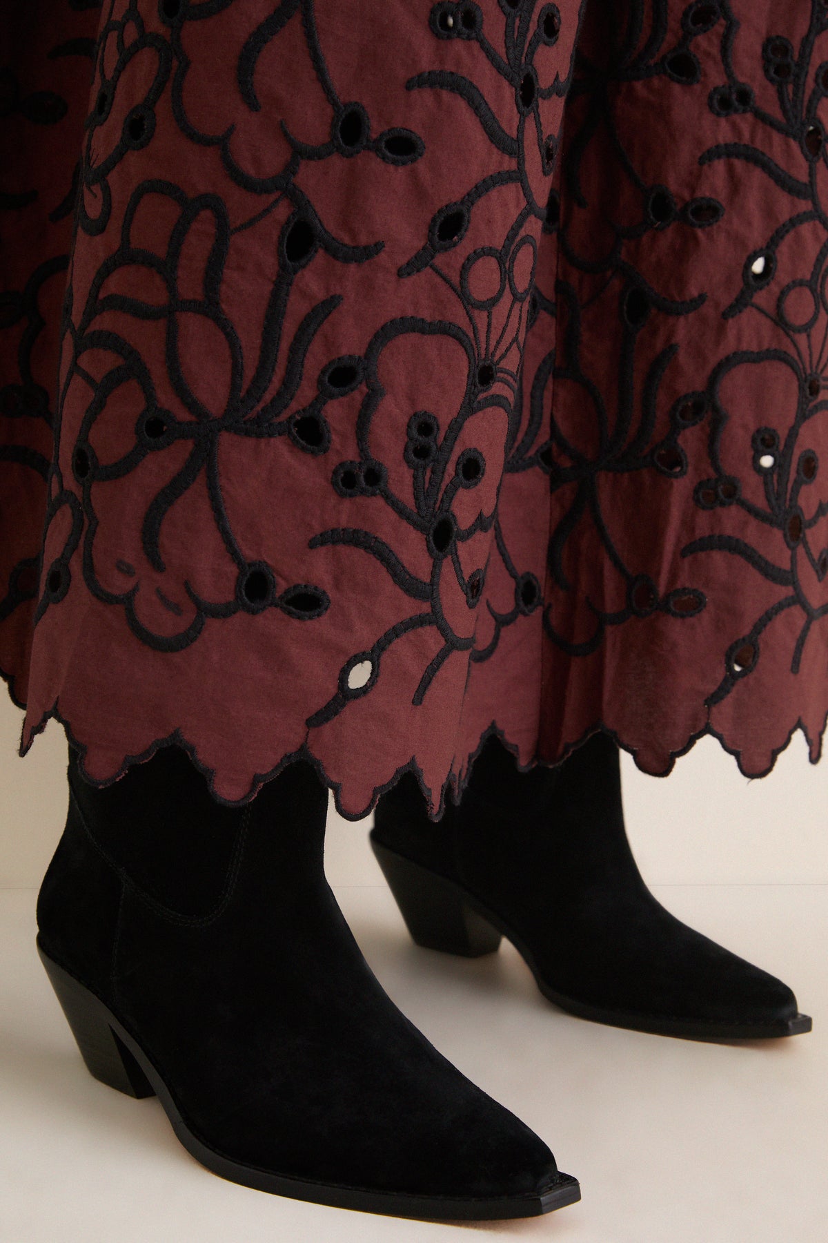 Brownstone Embroidery Fantasia Midi Skirt