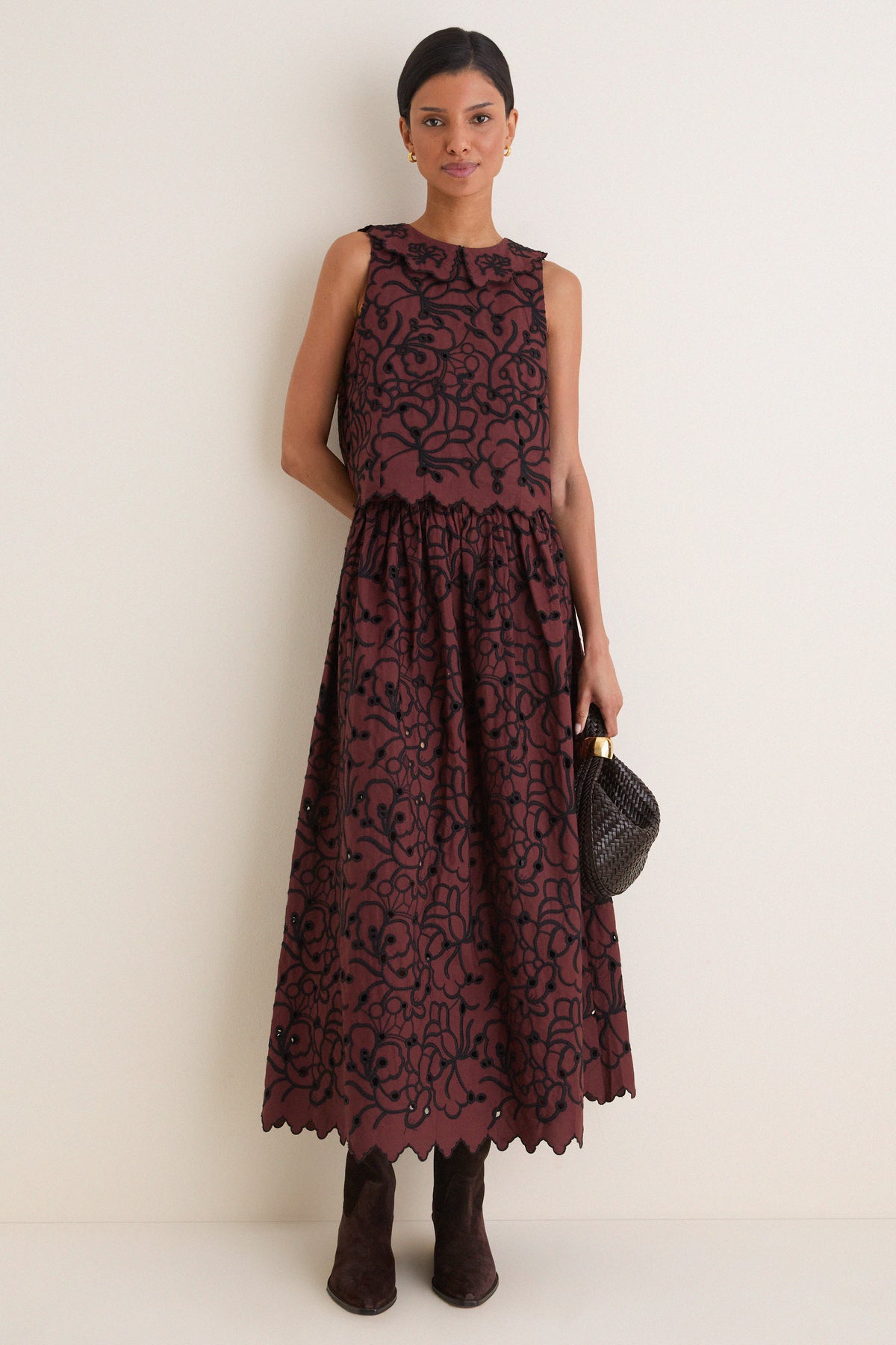 Brownstone Embroidery Fantasia Midi Skirt