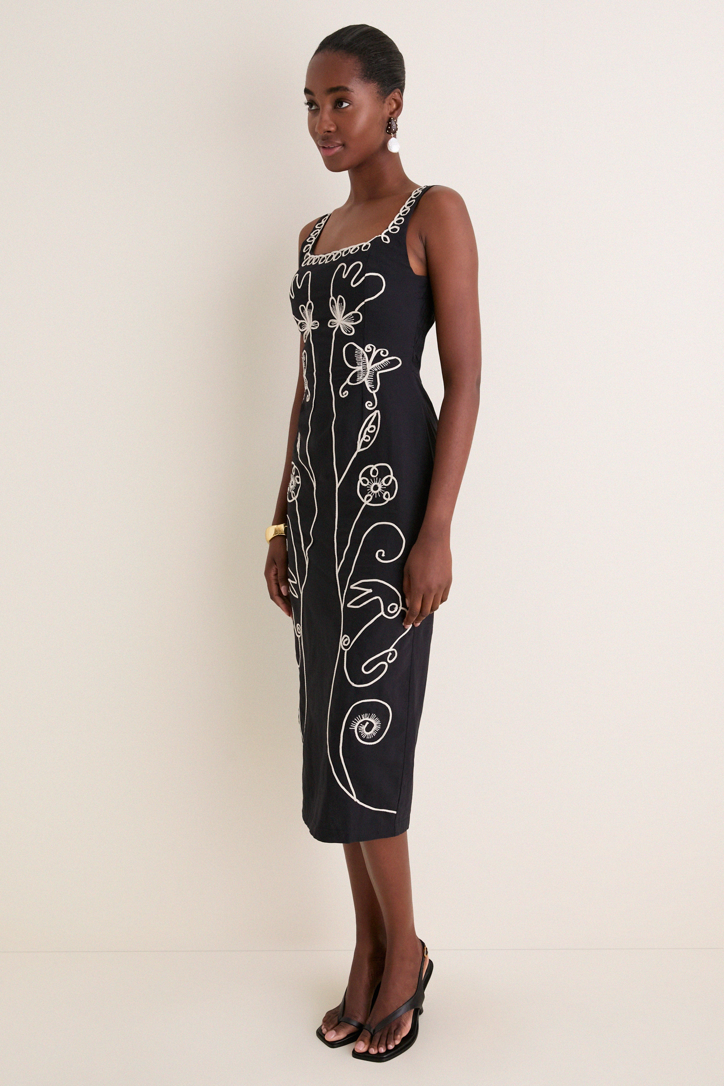 Black Ruxandra Midi Dress