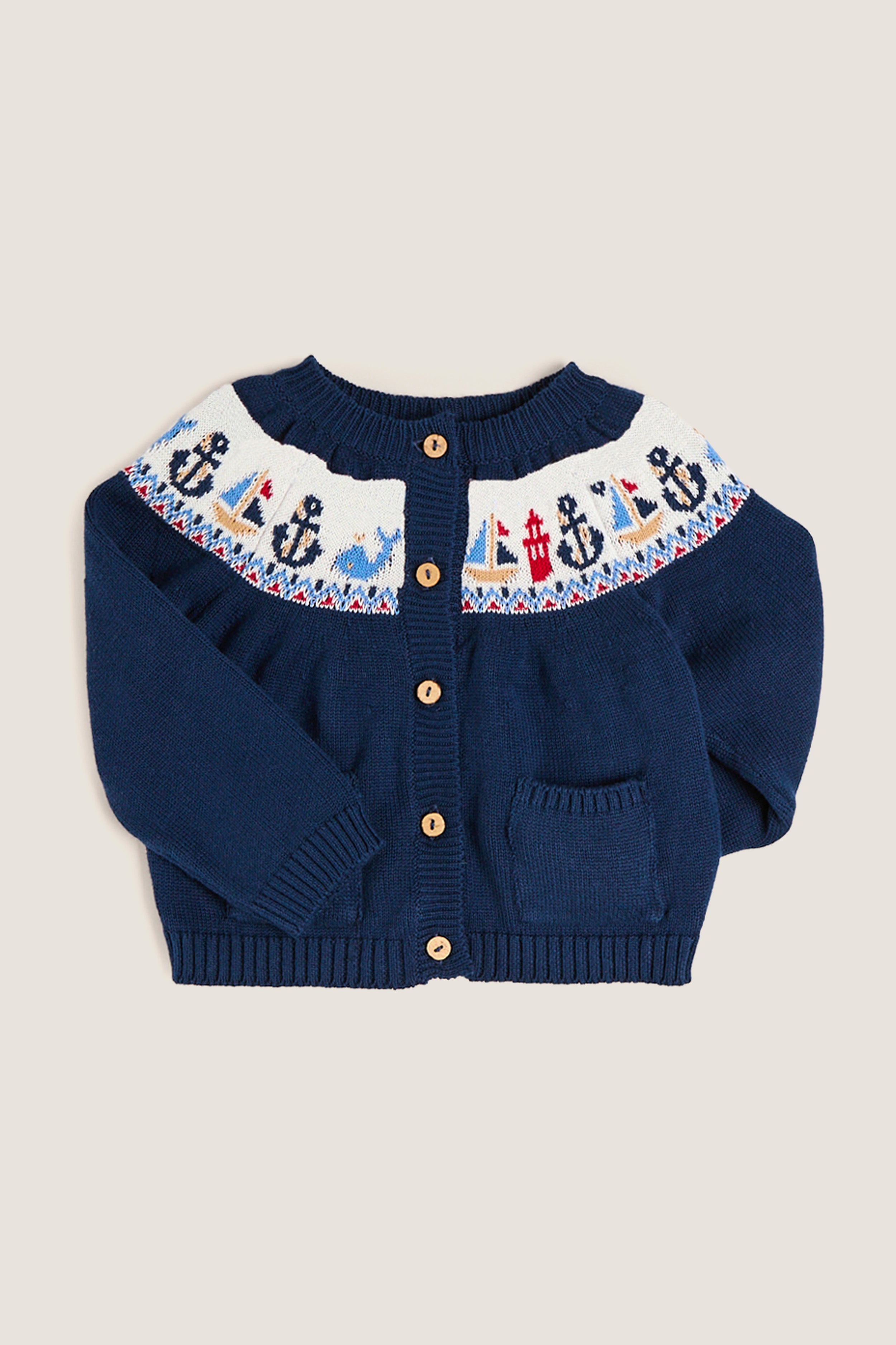 Boat Intarsia Cardigan