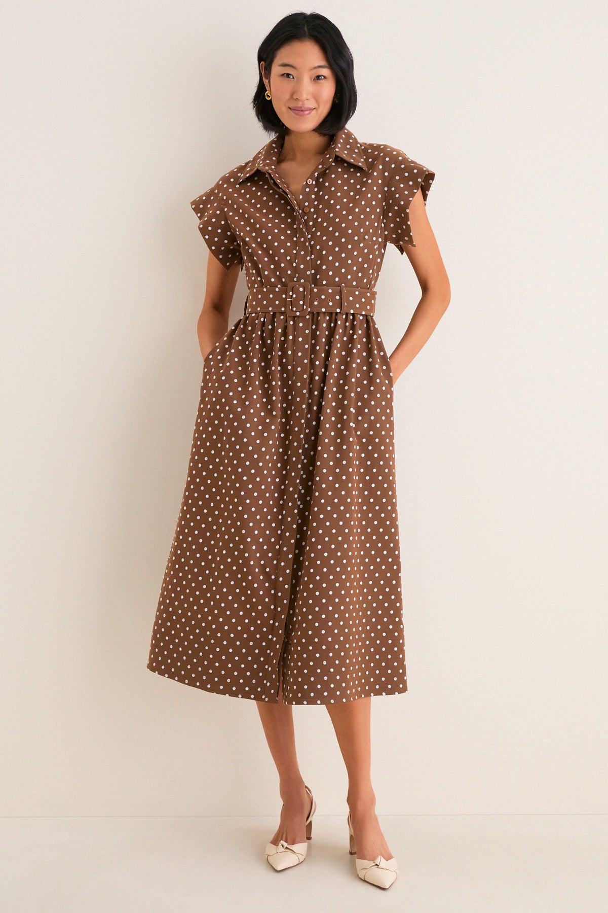 Tuckernuck Cocoa Dot Chloe Dress Brown Polka Dot / XXXL