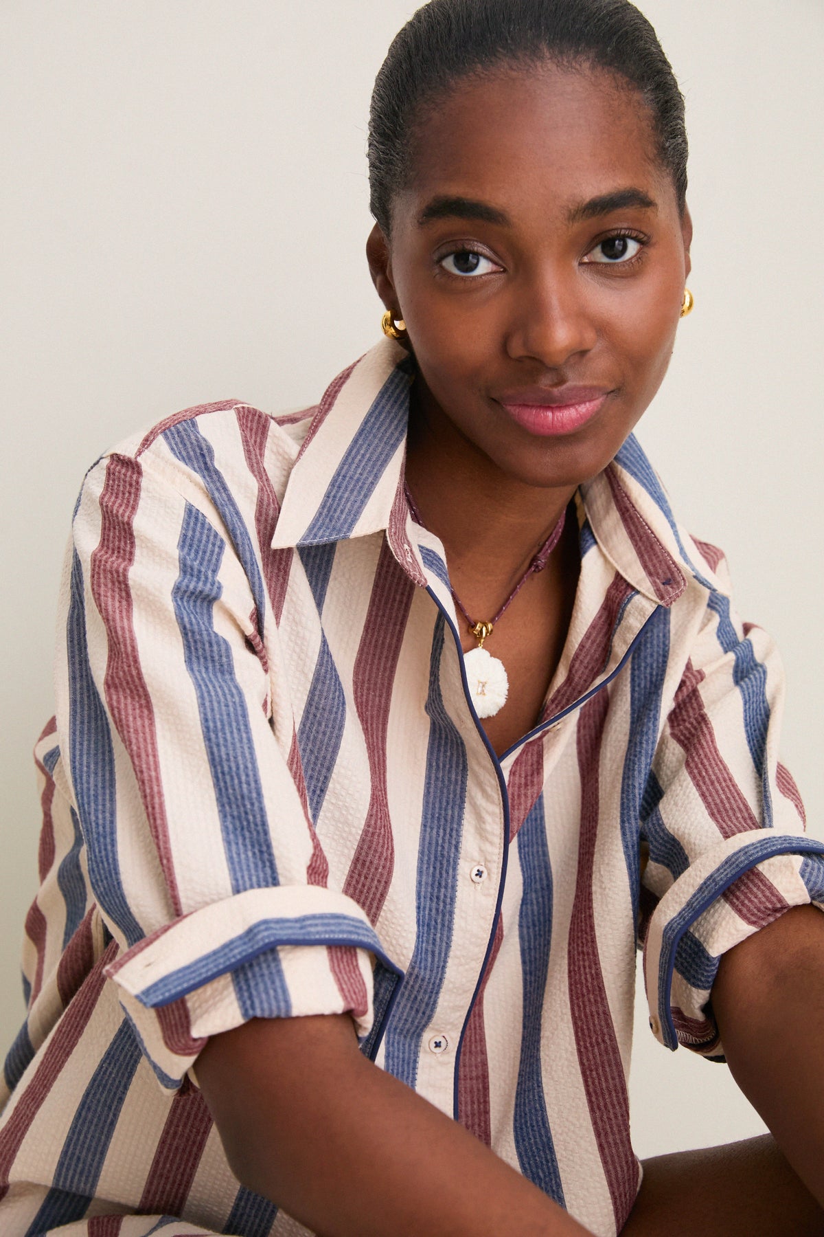 Boardwalk Stripe Seersucker Button Down Dooley Shirt